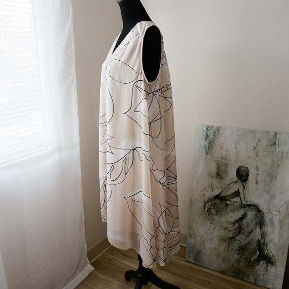 Alfani Womens Printed Pink Pastel V-Neck Shift Dress size M - Picture 4 of 8